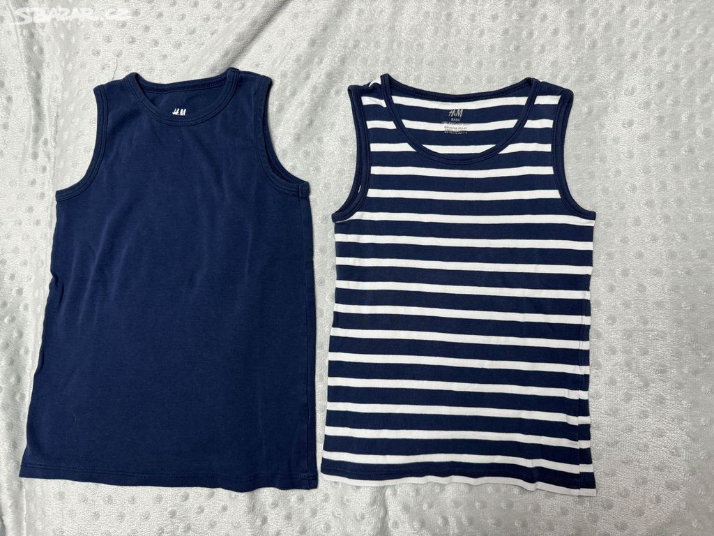 2x H&M chlapecké tílko organická bavlna - 122/128