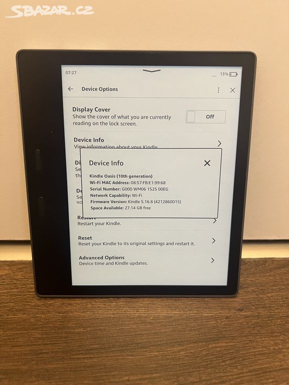 Amazon Kindle Oasis 3 32 GB, WiFi, Bluetooth, IPX8