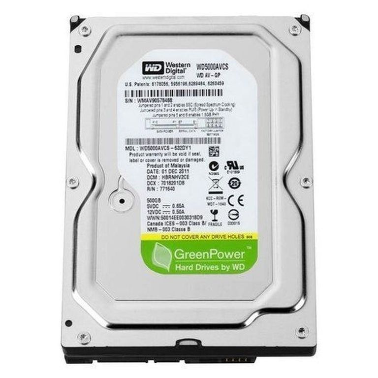 Harddisk 3,5" 500GB SATA WD AV-GP 5400ot. 16MB