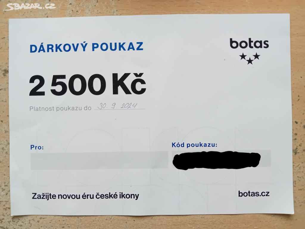 Botas - dárkový poukaz 2500 Kč