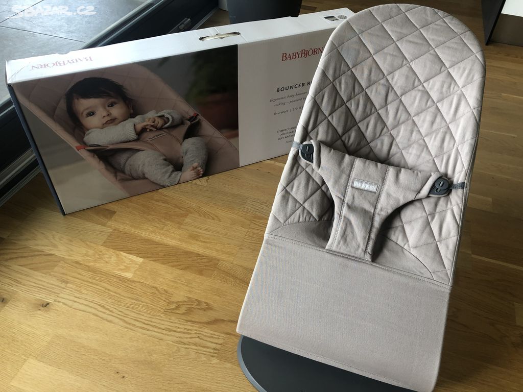 BabyBjörn lehátko Bouncer Bliss Cotton - Sand Grey