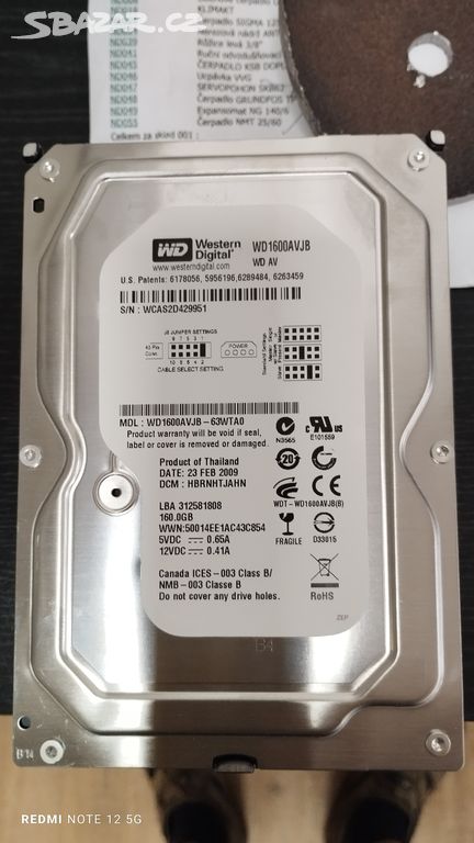 PEVNÉ DISKY WD 160 GB