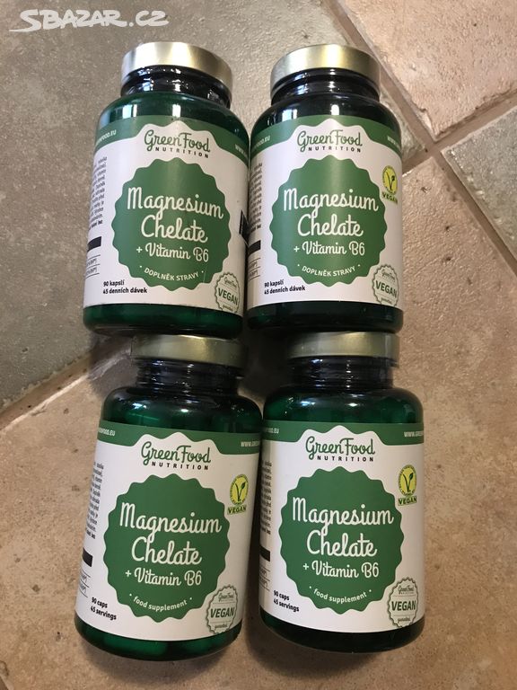 MAGNESIUM chelate GreenFood + vit B6,4ks NOVÉ