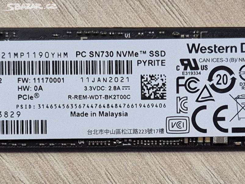 512GB Western Digital SN730 NVMe, M.2 SSD