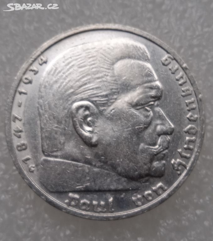 5 Reichsmark 1939 G (Říšská 5 marka)