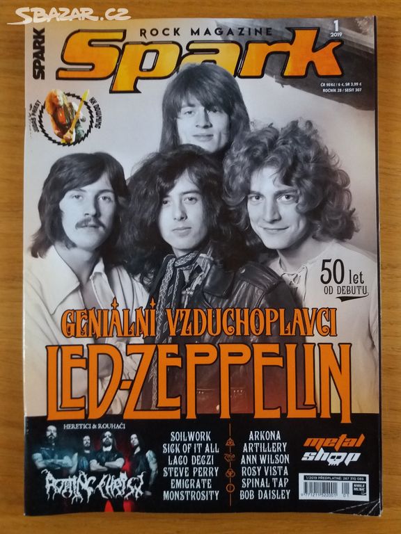 Rockový časopis Spark Magazin hodně o Led Zeppelin