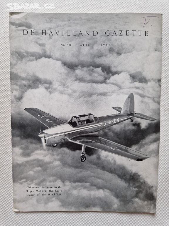 Starý letecký časopis De Havilland Gazette 1949