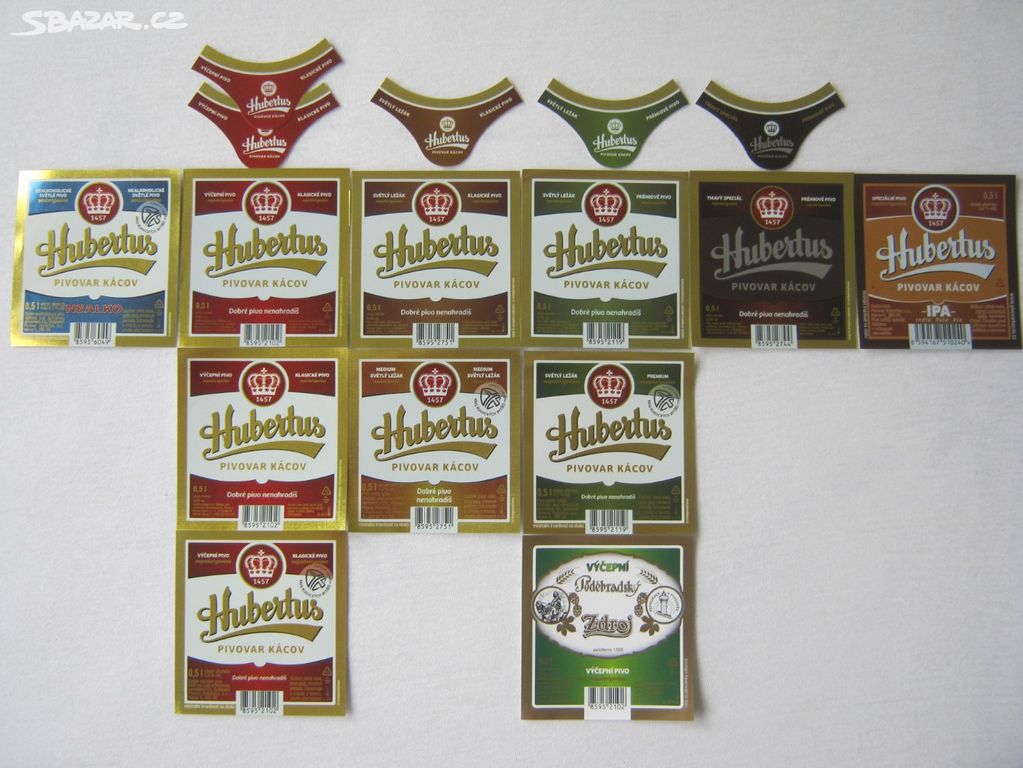 74x lahvové pivní etikety pivovar Kácov 2000-2024