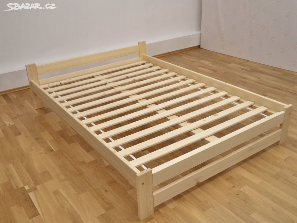 NOVÁ postel MASIV barva 140x200cm + ROŠT