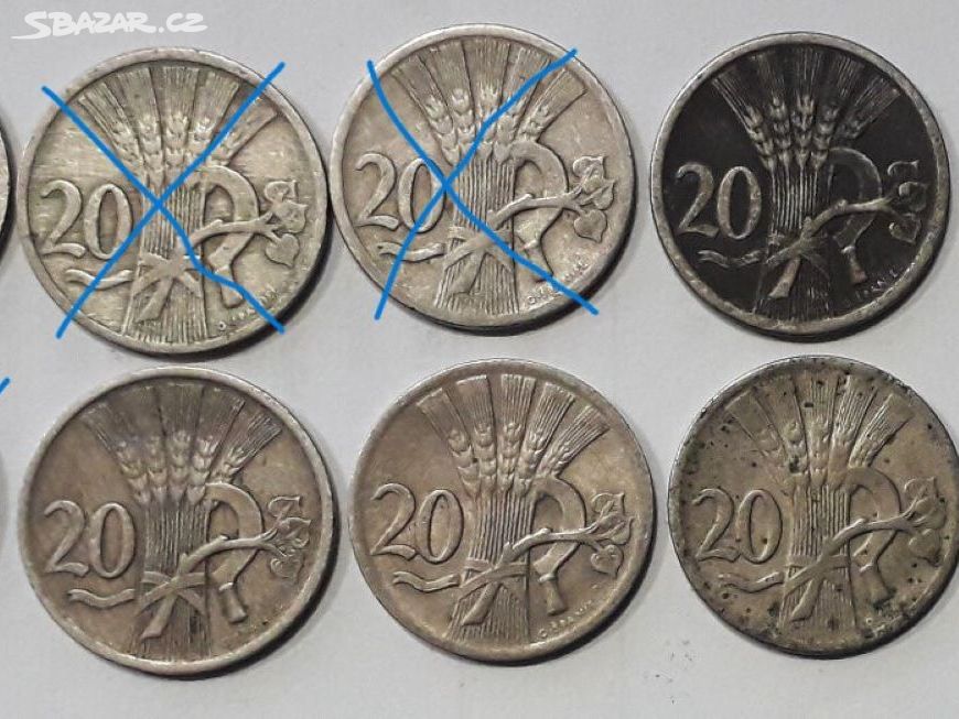 Mince 20 haléř 1924 a 1938