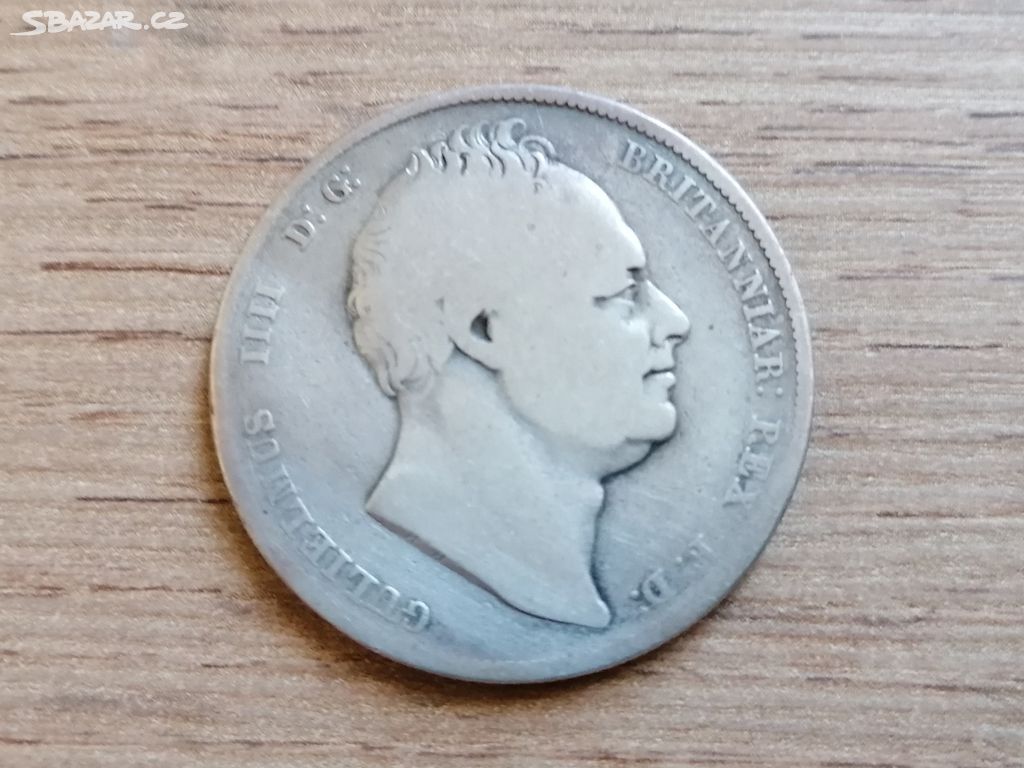 Anglie stříbro 1/2 Crown 1834 Vilém stříbrná mince
