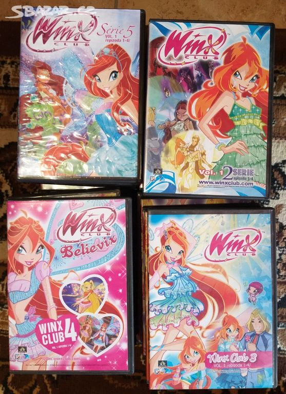 DVD a knihy o WINX