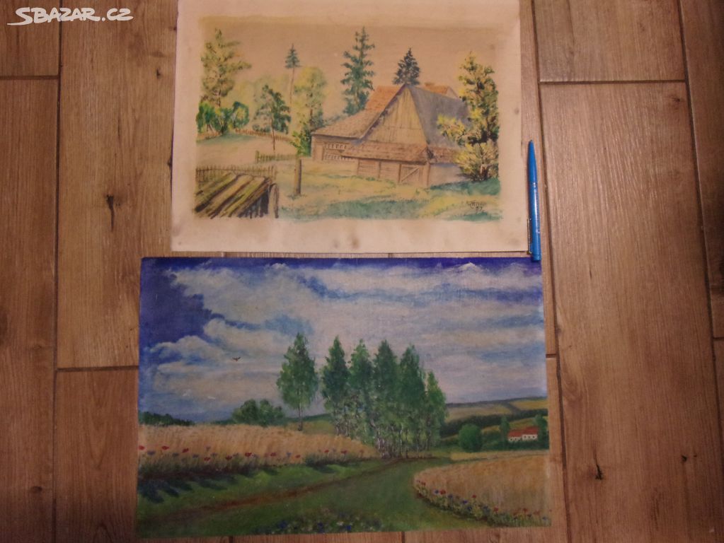 Prodám 2 dva staré obrazy  ruční malba.