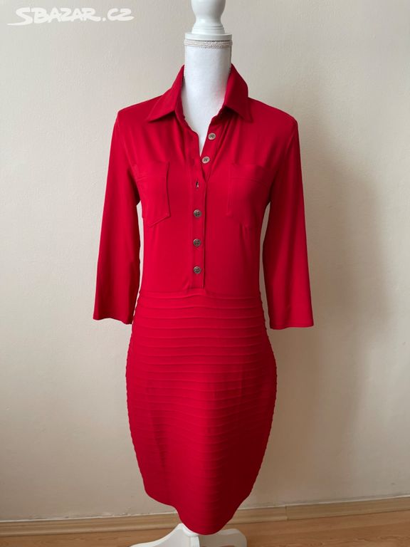 Sophia Bohemia- nové červené košilové šaty- 38