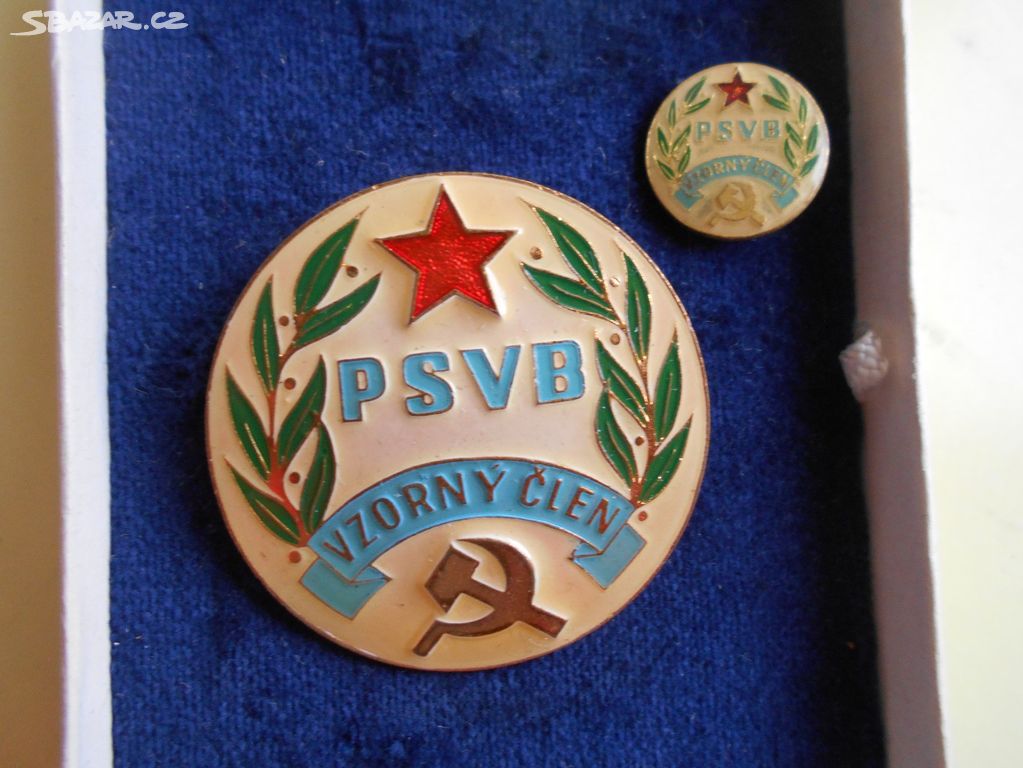Starý odznak z dob socialismu Vzorný člen PSVB