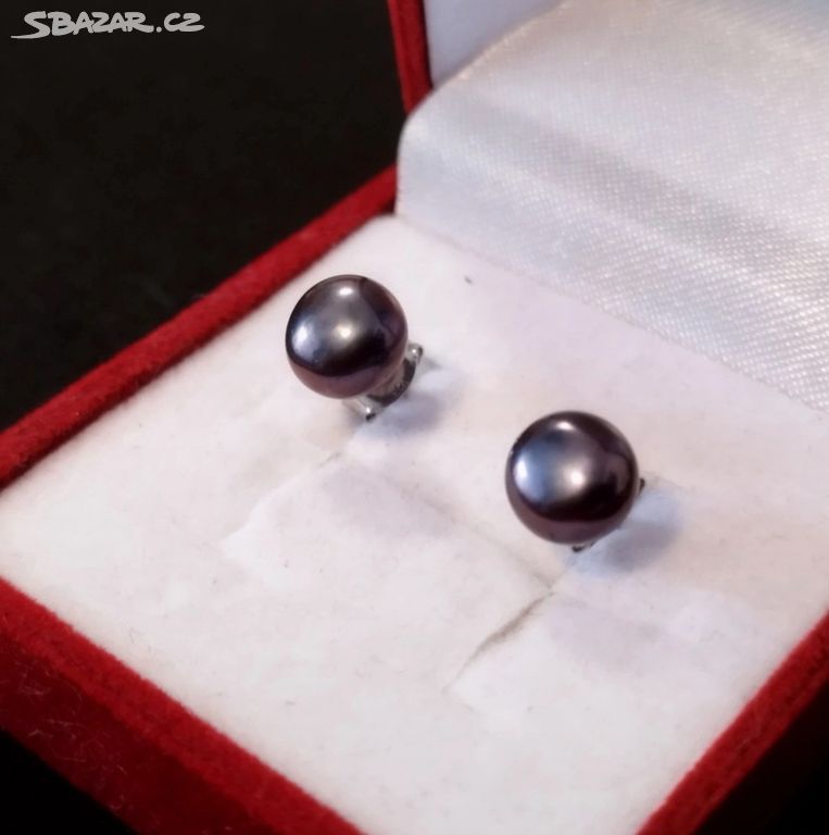 Dámské stříbrné perlové náušnice