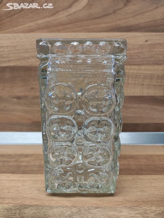 Retro skleněná váza Adolf Matura Libochovice 1970