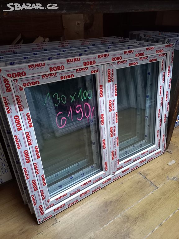 Plastová okna dvoukřídlá 130x100 bílá