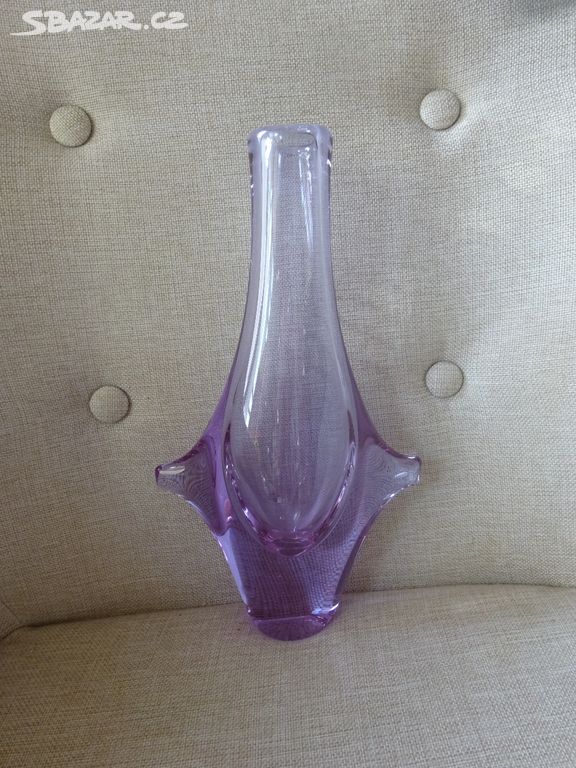 vintage váza hutní sklo ŽBS Klinger