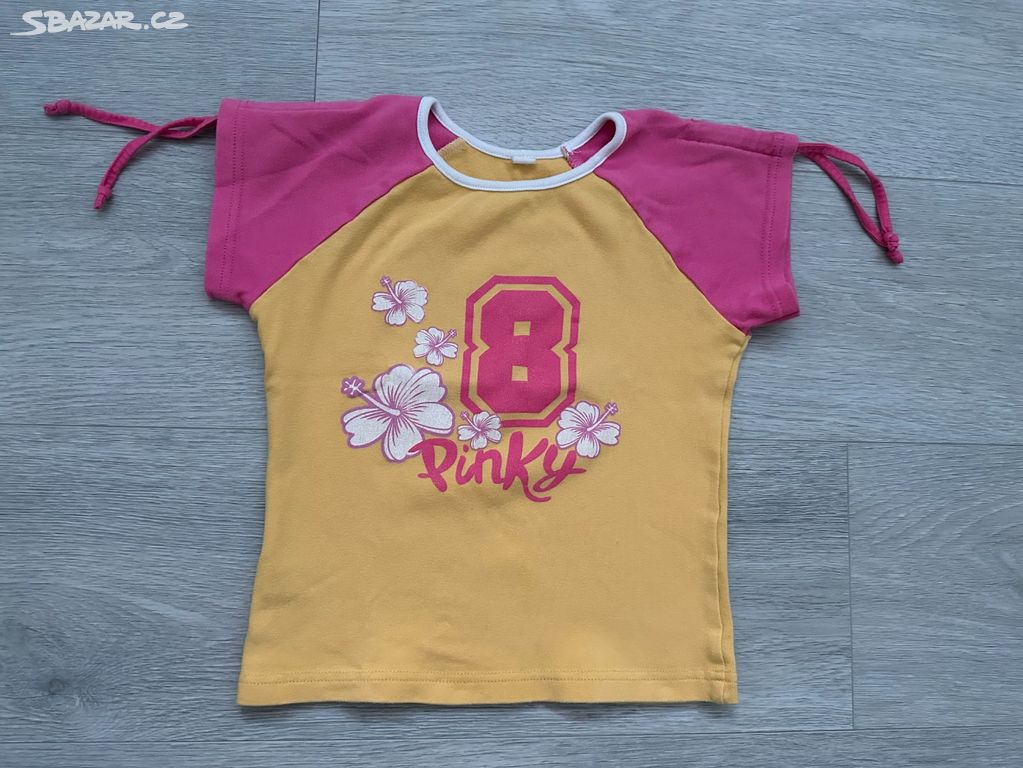 Dívčí tričko 8 Pinky, růžovo - žluté, vel. 134