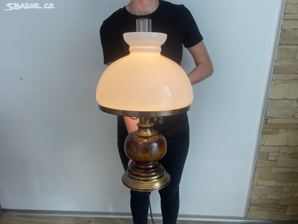 Veliká stolní lampa styl petrolejka