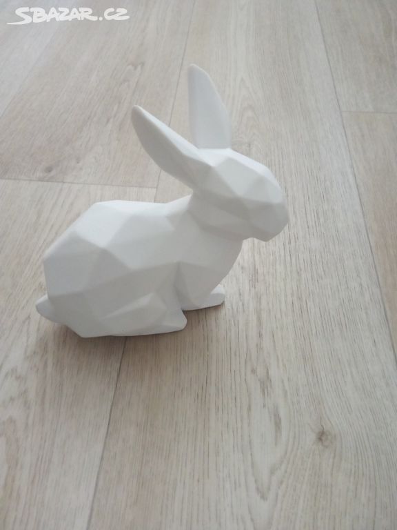 PT LIVING králík dekorace bílá Origami