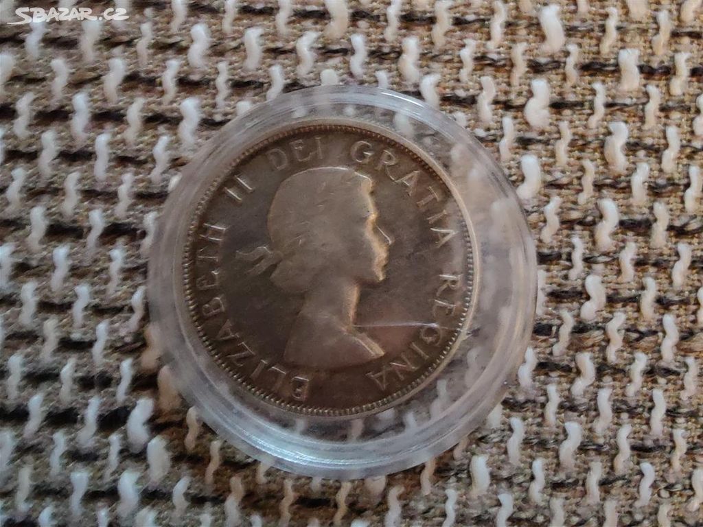 Mince Silver Ag , stříbrná CANADA Elizabeth 1963