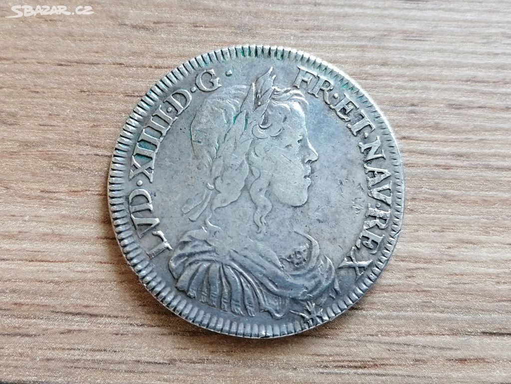 Francie stříbro 1/2 Ecu 1646 Ludvík stříbrná mince