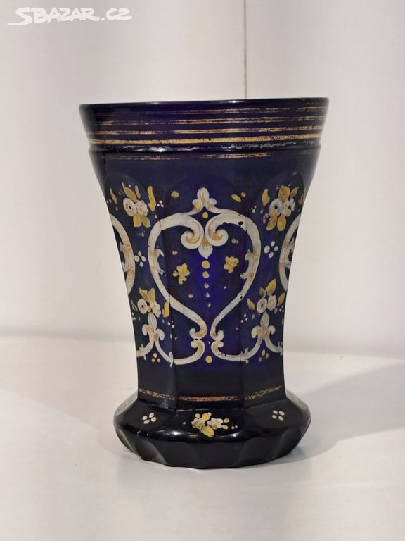 Starožitný pohár sklenice Biedermeier 19 st. 7484