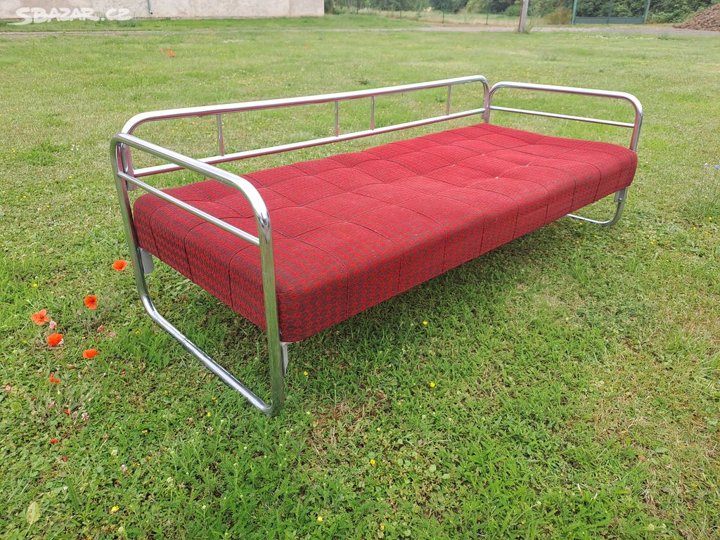 chromovaný gauč - sofa THONET - špičkový TOP STAV