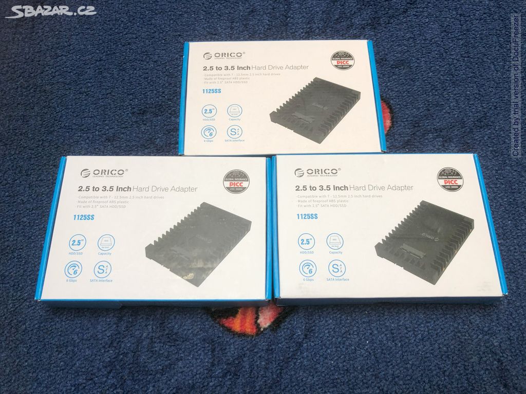 3x Orico adaptér HDD z 2,5 na 3,5 palcové disky