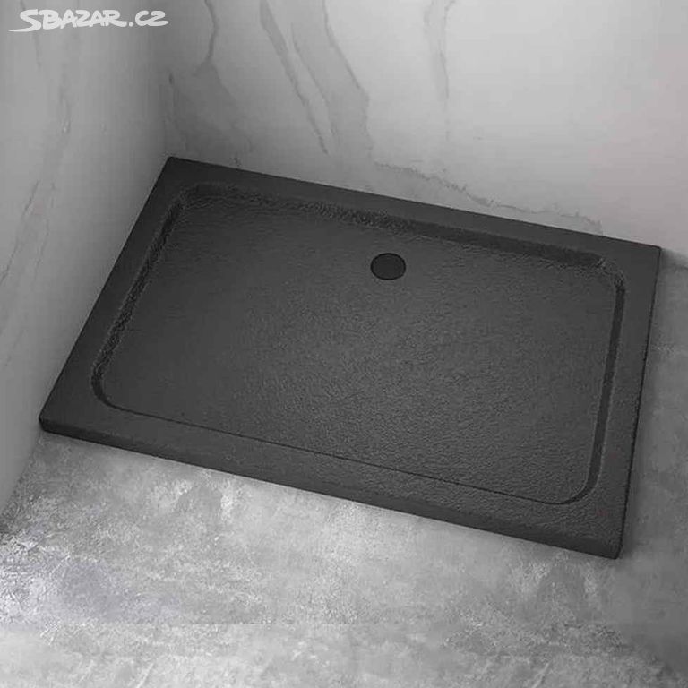 Koupelnová vanička litý mramor 155x78cm - černá