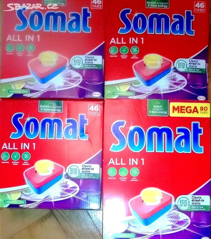 218ks - Somat all in one tablety do myčky /  Nové!