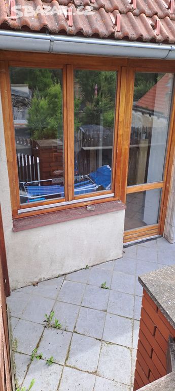 Dřevěné dveře na balkon/ terasu 90x220 s dvousklem