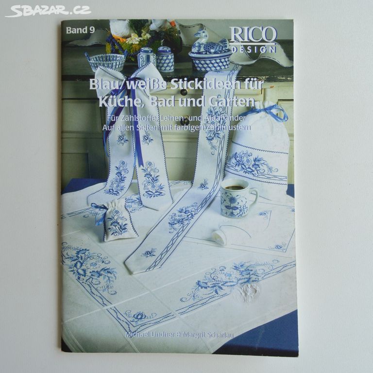 německý časopis RICO - křížkové vyšívání modrobílé