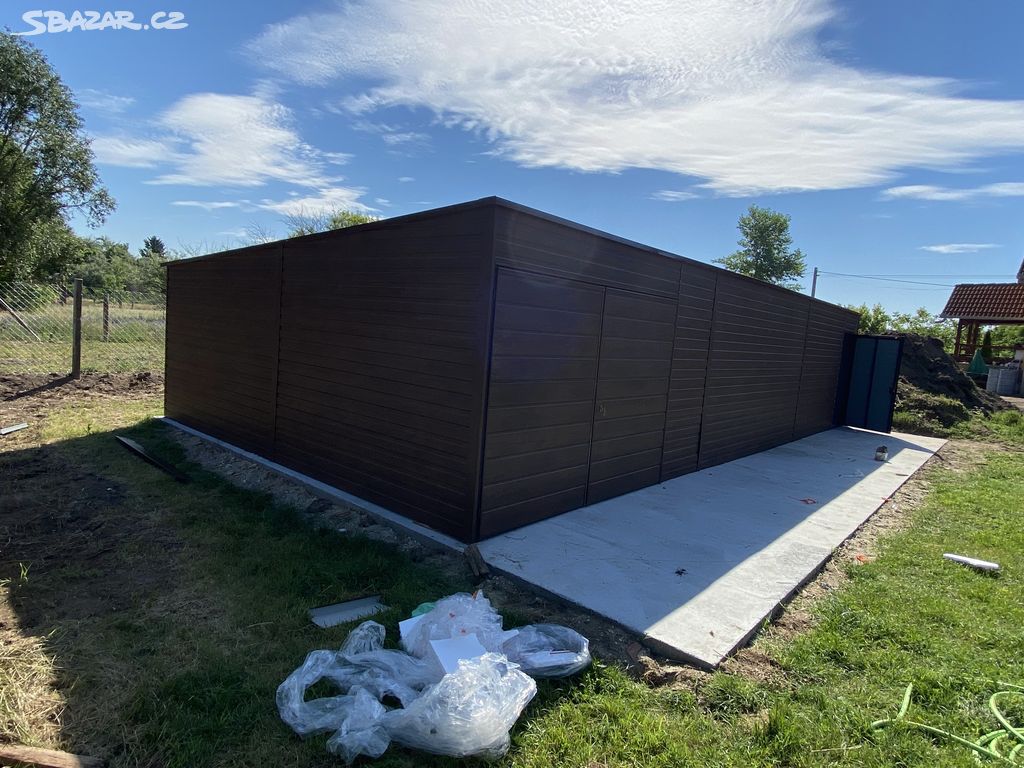 Plechové garáže, plechové stavby, garáž 5m x 6m