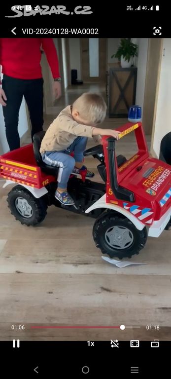 Rolly Toys UNIMOG Požární šlapací auto