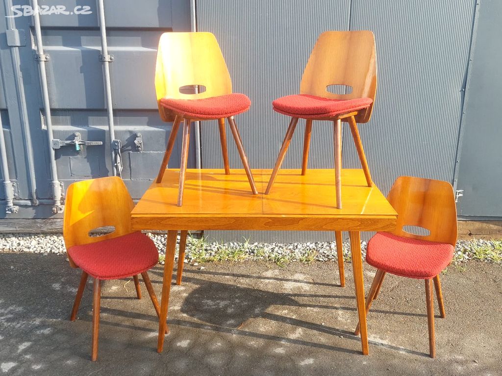 Stůl jídelní se židlemi, TATRA, F. Jirák, retro