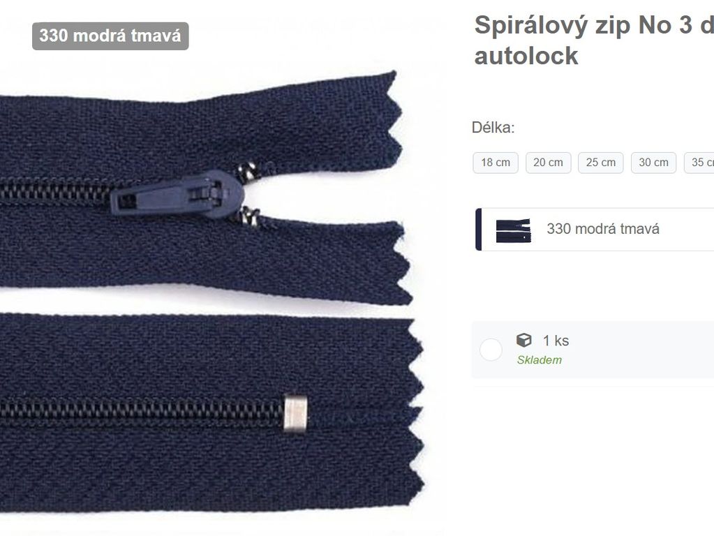 Spiralovy zip namornicky