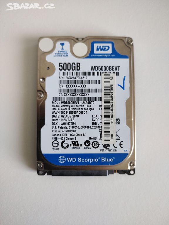 HDD 2.5" SATA WD Scorpion Blue 500GB