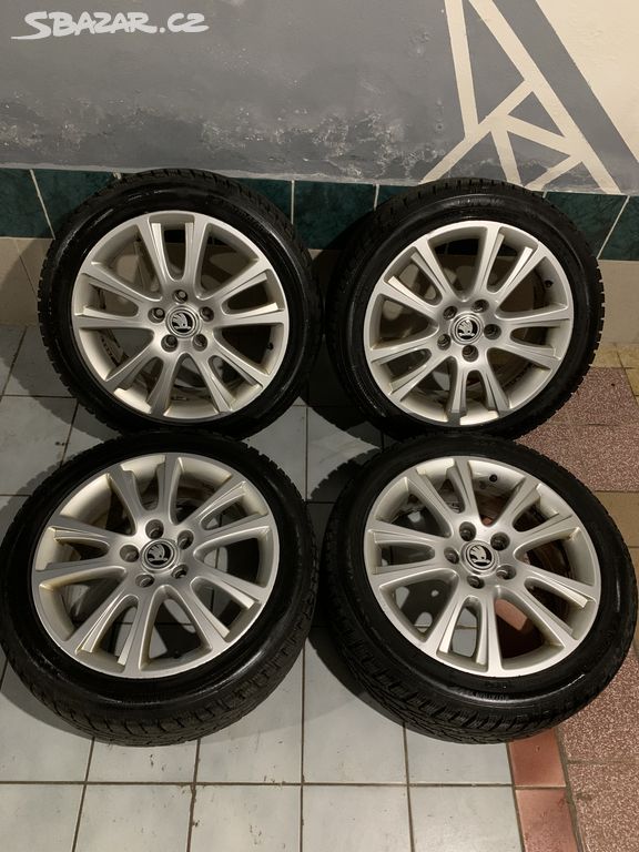 Alu kola Škoda R17 5X112 ZIMNÍ PNEU 225/45 R17 KOR