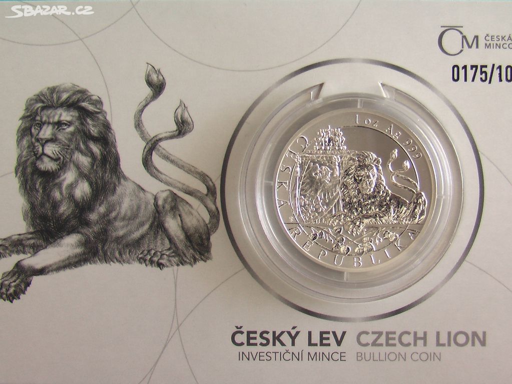 Český lev 2019 rev.proof číslovaný