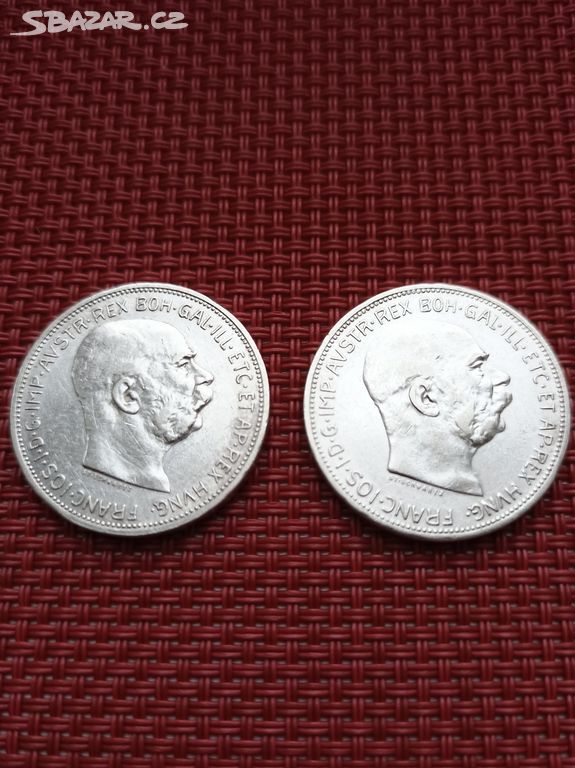 Mince: František Josef I., 2 x Koruna 1912 bz