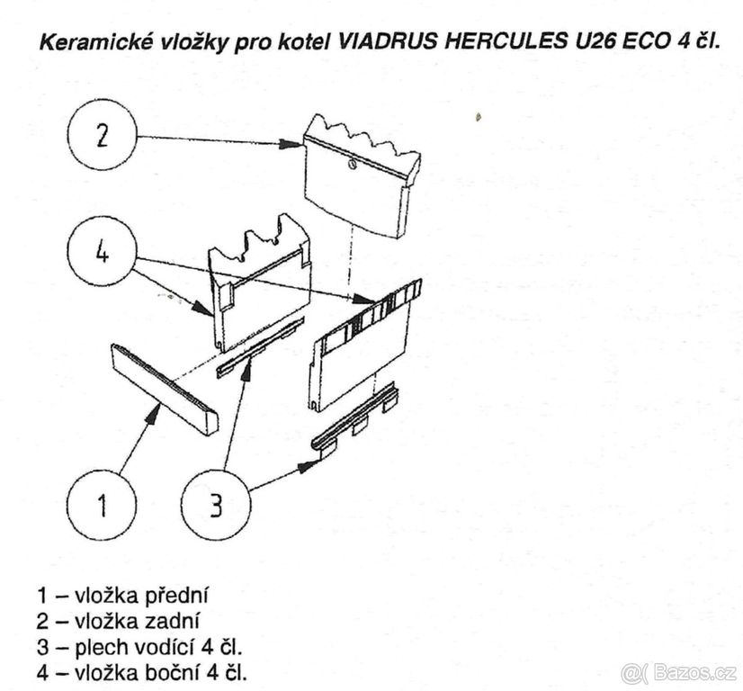 Keramická vložka do kotle Viadrus Hercules U26