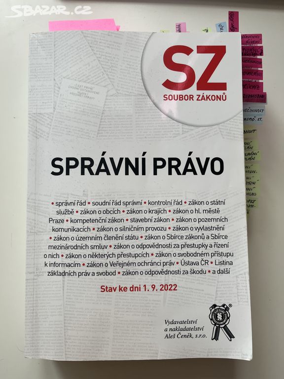 Správní právo - soubor zákonů, stav k 1. 9. 2022