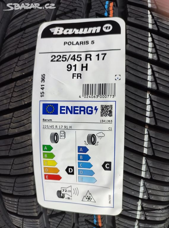 Zimní pneu 225/45 R17 Barum nové