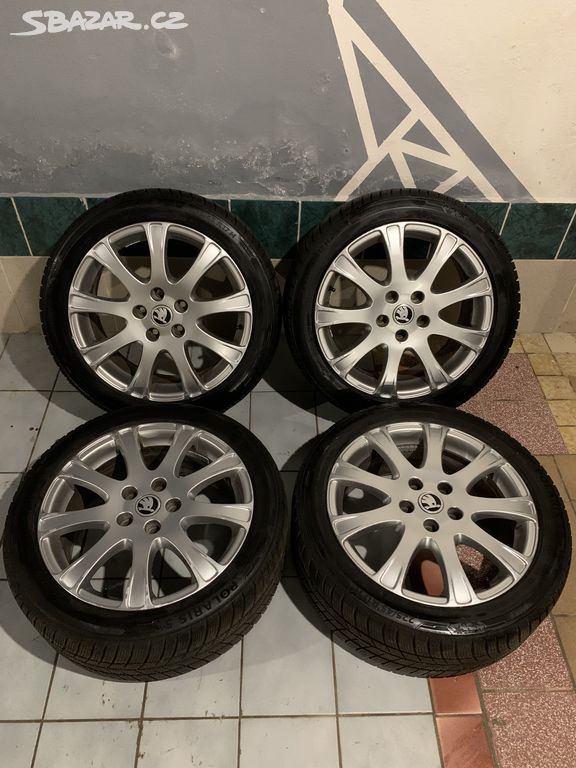 Alu kola Škoda R17 5X112 ZIMNÍ PNEU 225/45R17BARUM