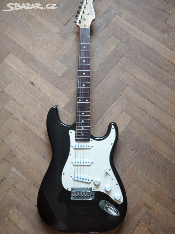 Fullerton USA st01 bk, styl stratocaster kytara