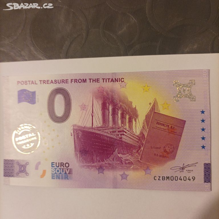 0 euro postal treasure from the Titanic spritiskom