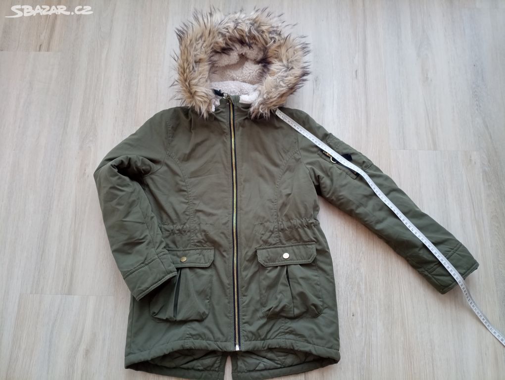 Dívčí kabát / parka, H&M, vel.146